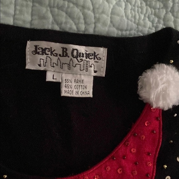 Black Christmas Sweater with Santa Design - Picture 2 of 4